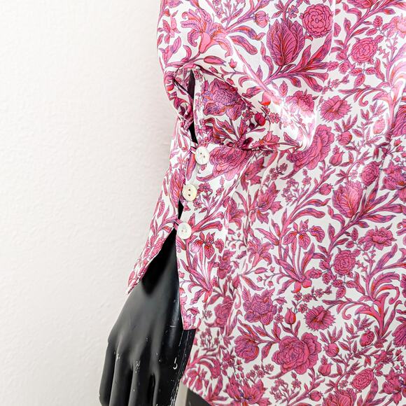 The Vimpres Wife Bow-Tie Floral Silk Mini Dress Red Pink 8UK 4US - Picture 10 of 12